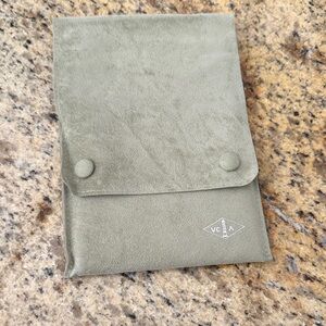 Van cleef and Arpels Green Suede Pouch for necklace